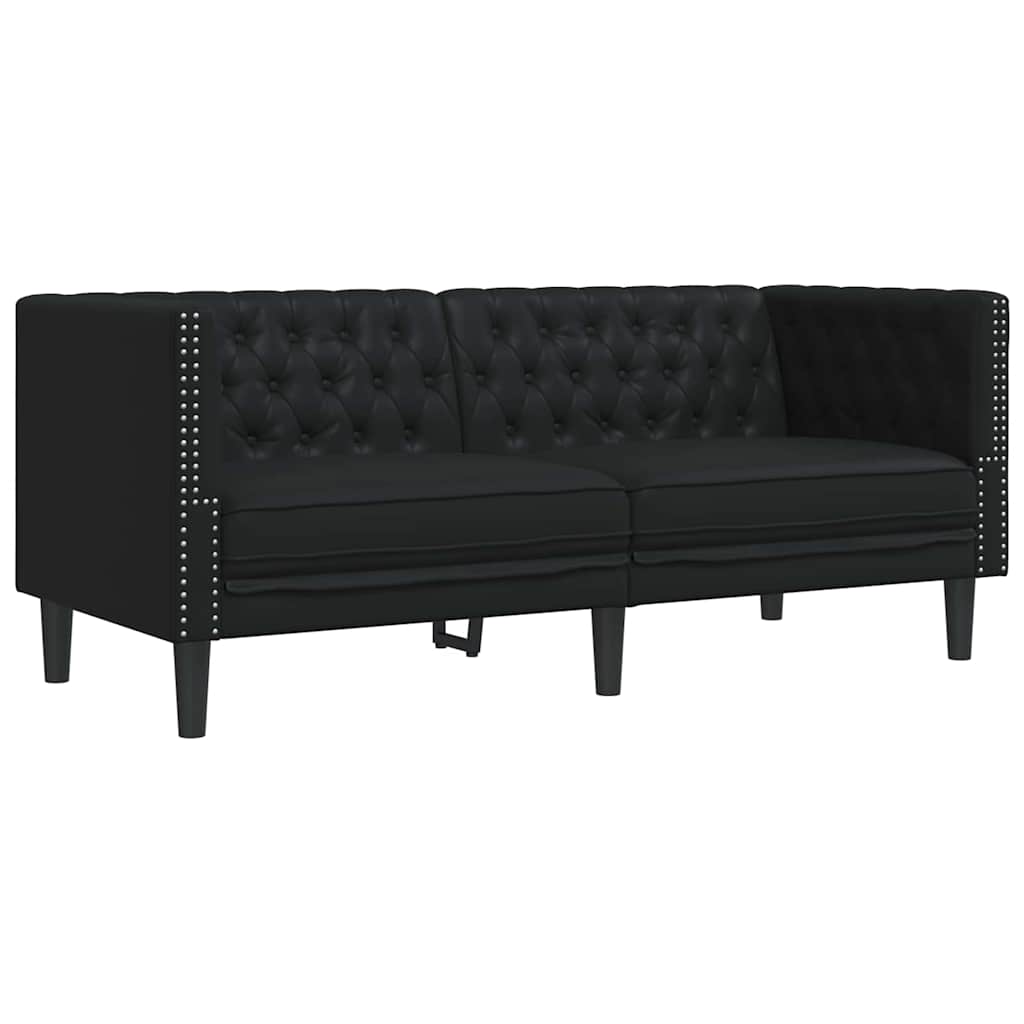 Sofa Set 2 pcs Black 194 x 74.5 x 70.5 cm Faux leather